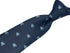 navy blue tie with light blue flying pig design