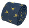 navy dark blue tie with gold scorpion embroidered design