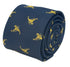 navy dark blue tie with gold scorpion embroidered design