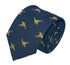 navy dark blue tie with gold scorpion embroidered design
