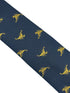 navy dark blue tie with gold scorpion embroidered design