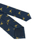 navy dark blue tie with gold scorpion embroidered design