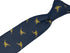 navy dark blue tie with gold scorpion embroidered design