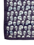navy pocket square with light blue skulls design