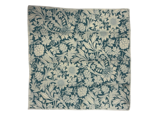 medium duck egg blue damask style floral cotton pocket square