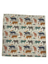 cream cotton pocket square with jungle cheetah design