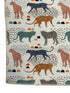 cream cotton pocket square with jungle cheetah design