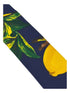 Navy cotton tie with yellow lemon design