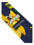 Navy cotton tie with yellow lemon design