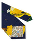 Navy cotton tie with yellow lemon design