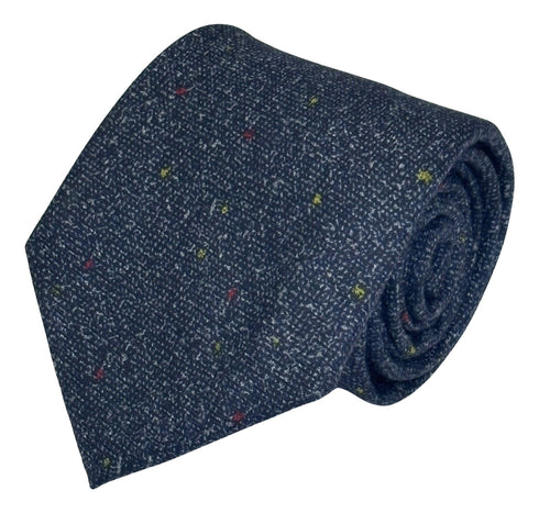 dark blue speckled cotton tie