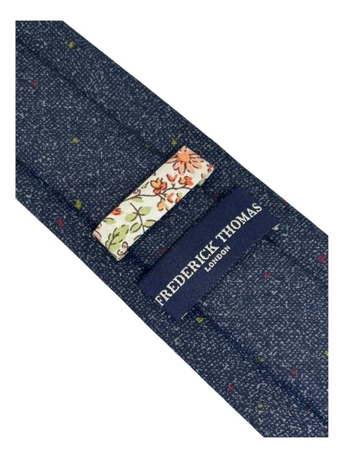 dark blue speckled cotton tie