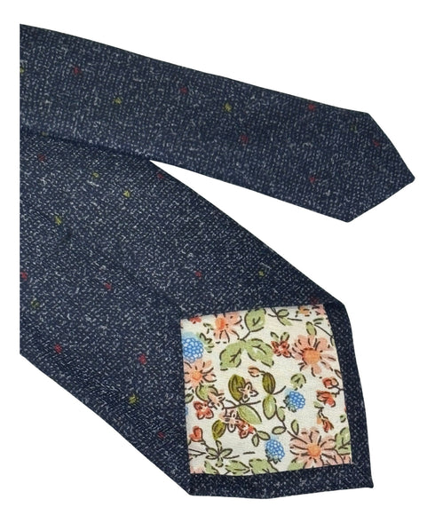 dark blue speckled cotton tie