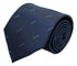 Navy blue mens tie with darts design