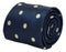navy dark blue tie with ivory cream polka spots