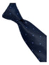 navy dark blue tie with lilac pin spots