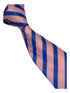 royal blue and light pink striped tie