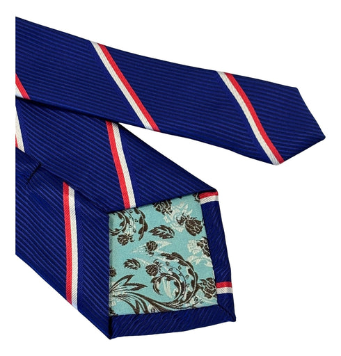 Royal blue tie with stripes in the design of the Netherlands flag