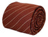Terracotta brown cotton tie with fine white stripes