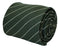 dark green cotton tie with thin white stripes
