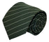 dark green cotton tie with thin white stripes