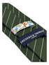 dark green cotton tie with thin white stripes