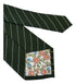 dark green cotton tie with thin white stripes