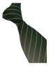 dark green cotton tie with thin white stripes
