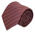 dark pink mens cotton tie with thin white stripes