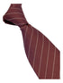 dark pink mens cotton tie with thin white stripes