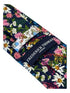 dark blue navy & pink floral mens cotton tie classic 8cm width english wildflower garden