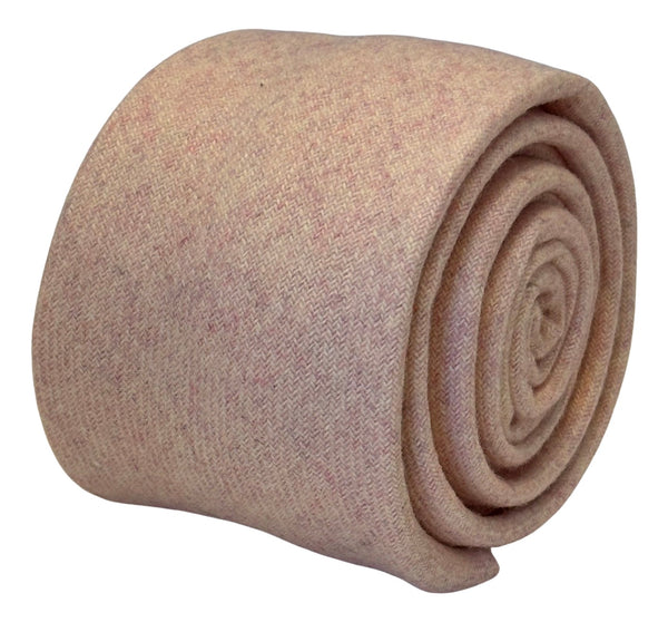 light baby pink plain wool tie
