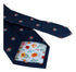 navy blue tie with vintage clown design