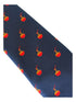 navy blue tie with ramen noodle bowl design