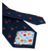 navy blue tie with ramen noodle bowl design