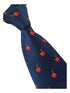 navy blue tie with ramen noodle bowl design