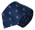 navy blue mens tie with chinchilla design
