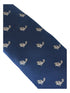 navy blue mens tie with chinchilla design