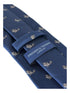 navy blue mens tie with chinchilla design