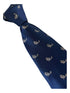 navy blue mens tie with chinchilla design