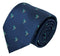 Navy tie with humming bird design