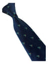 Navy tie with humming bird design