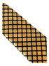gold lame style tie with black windowpane check design