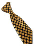 gold lame style tie with black windowpane check design