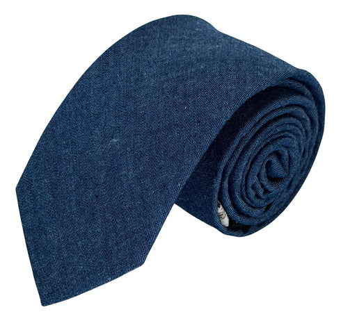 denim blue cotton tie