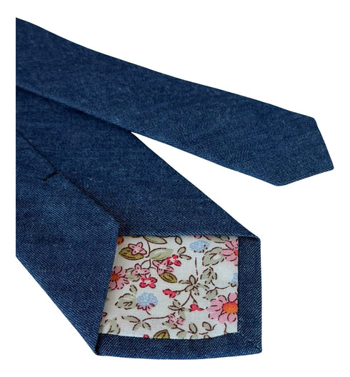 denim blue cotton tie