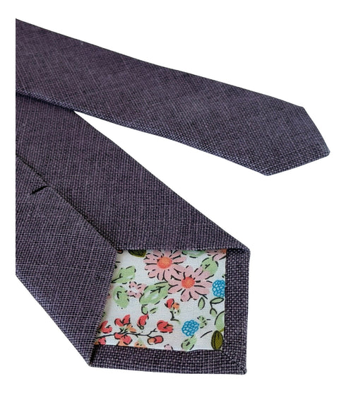 plum purple aubergine linen tie