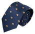 navy dark blue tie with beaver design