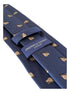navy dark blue tie with beaver design