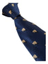 navy dark blue tie with beaver design